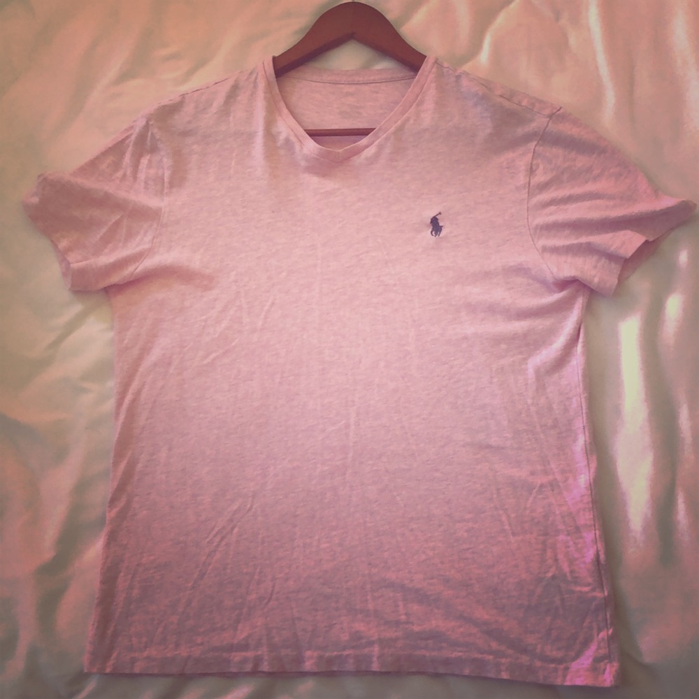 Ralph Lauren Pink V-neck Short Sleeve Tshirt